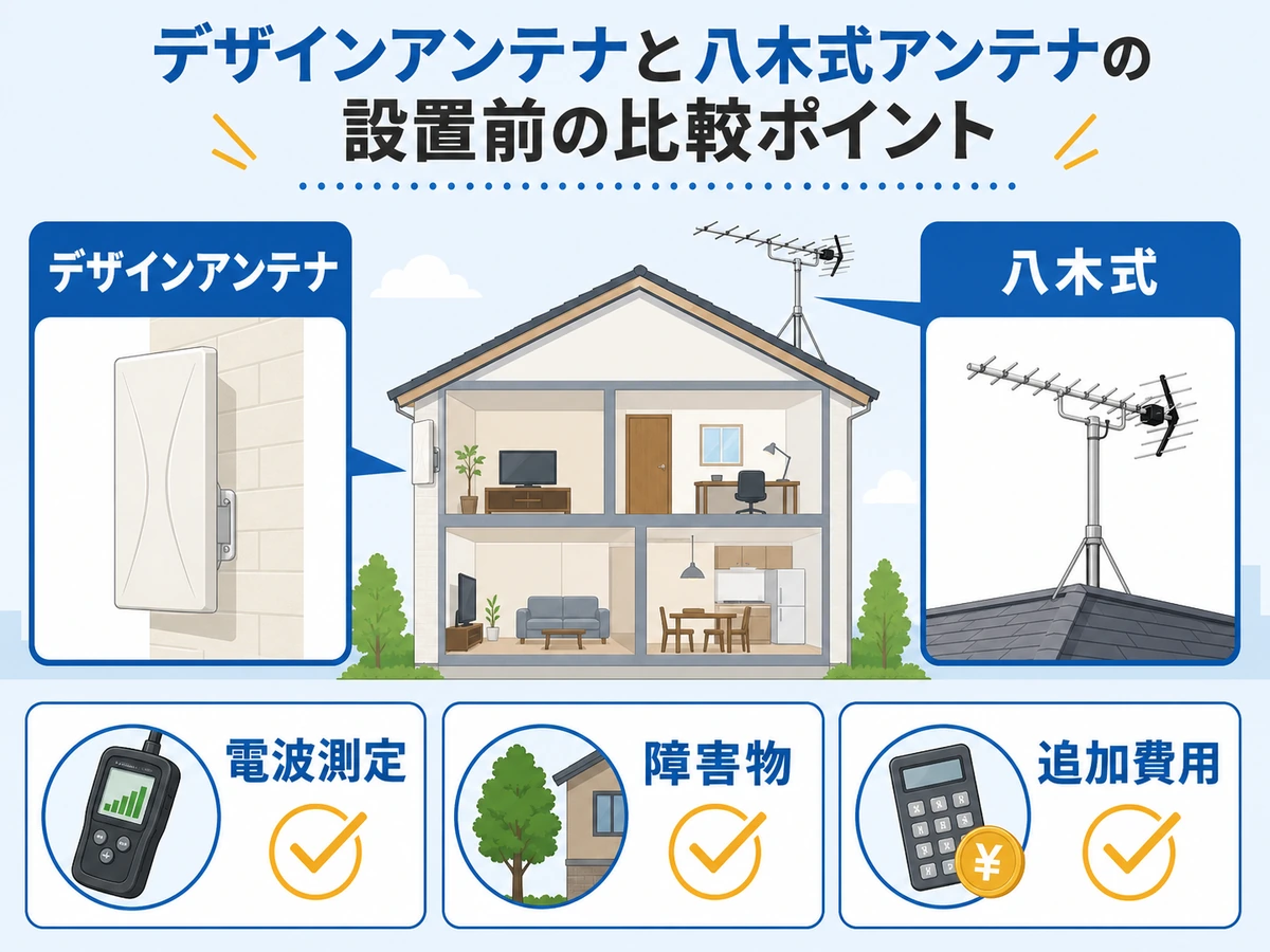 デザインアンテナと八木式アンテナの設置前比較ポイント