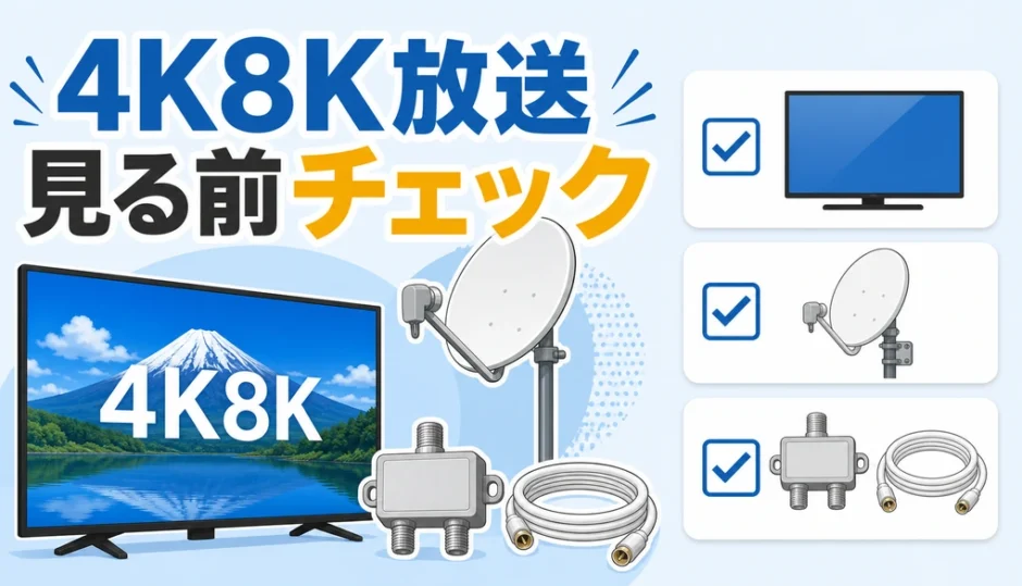 4K8K放送を見る前に確認するテレビ、アンテナ、分配器、配線のチェック