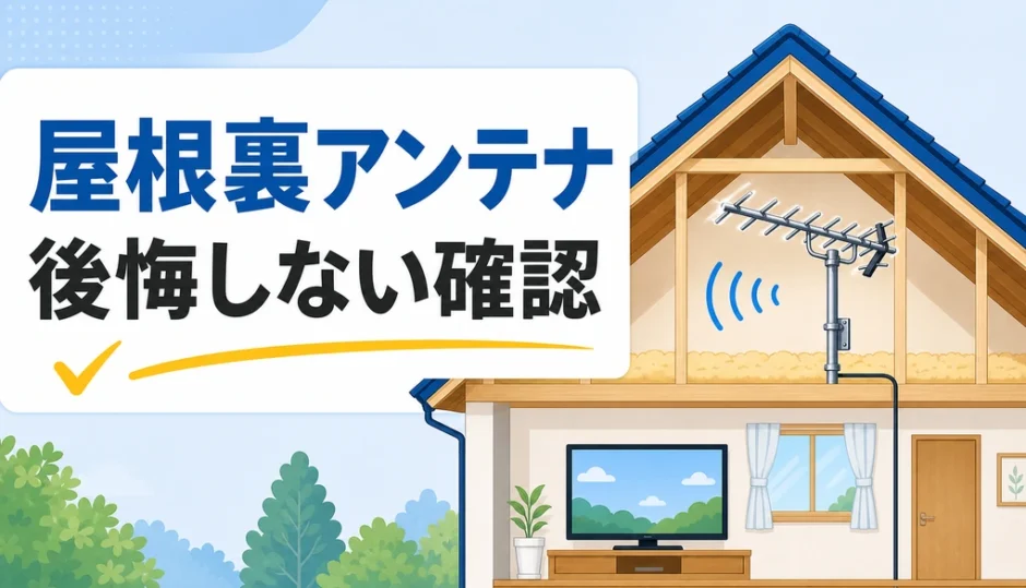 屋根裏アンテナの設置前チェックを示すサムネイル