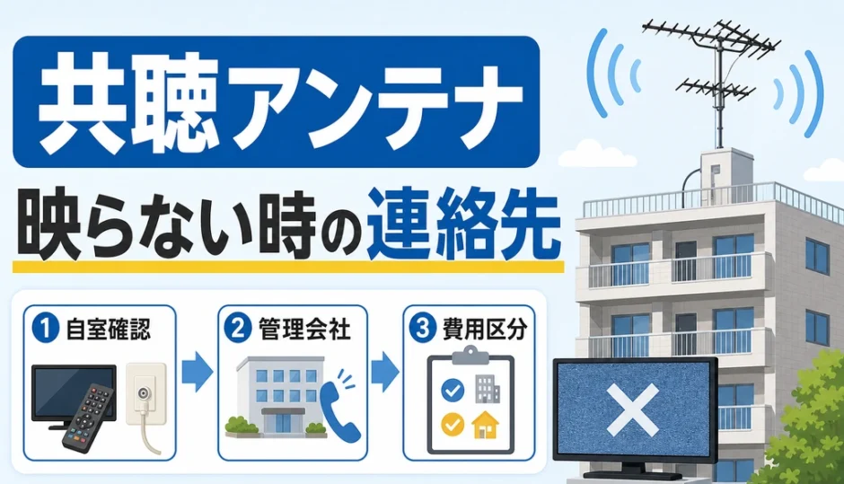 共聴アンテナでテレビが映らない時の連絡先を示すサムネイル