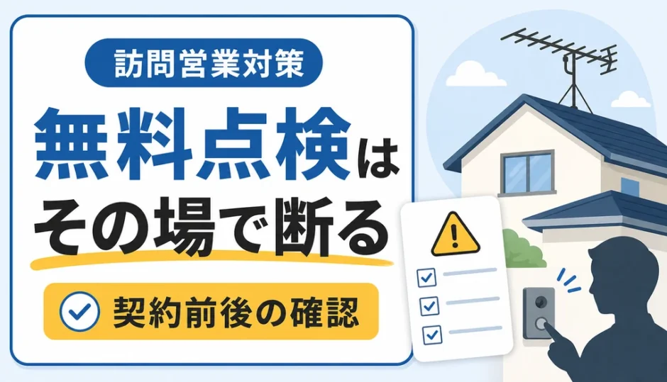アンテナ無料点検の訪問営業はその場で断ることを示すサムネイル