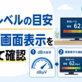 テレビの受信レベル目安をdBと画面表示に分けて確認するサムネイル