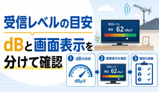 テレビの受信レベル目安は何以上？dBと画面表示の確認順