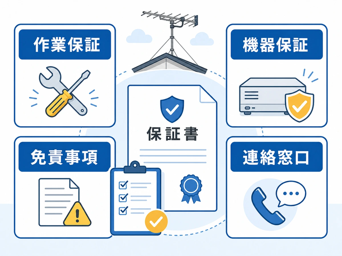 作業保証・機器保証・免責事項・連絡窓口の確認ポイント