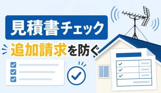 アンテナ工事の見積書チェックで追加請求を防ぐための確認イメージ