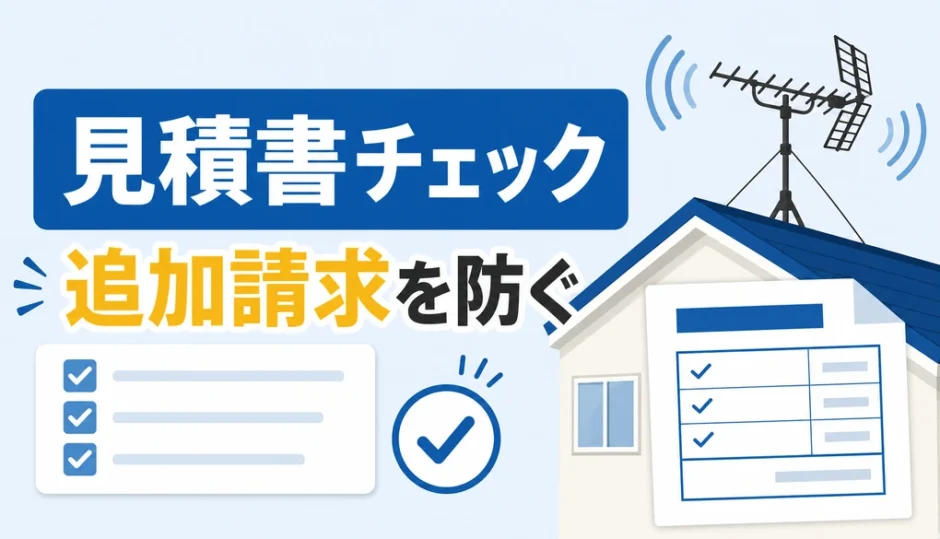 アンテナ工事の見積書チェックで追加請求を防ぐための確認イメージ