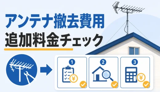 アンテナ撤去費用と追加料金チェックを示すサムネイル