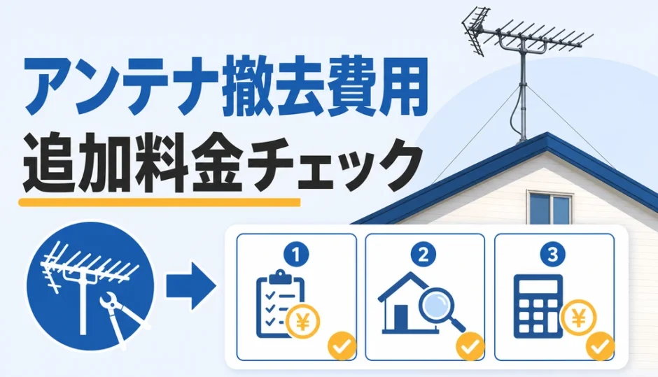 アンテナ撤去費用と追加料金チェックを示すサムネイル