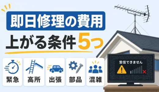 即日アンテナ修理は高い？割高になる条件と見積もり確認順