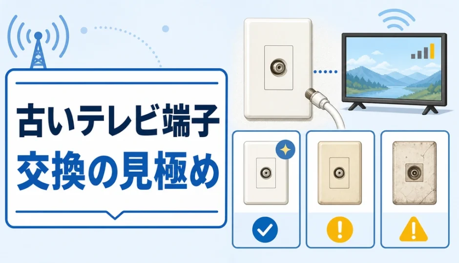 古いテレビ端子の交換判断を示すイメージ