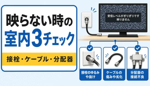 テレビが映らない時に室内で確認する接栓・ケーブル・分配器の3手順