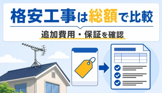 格安アンテナ工事はなぜ安い？優良業者を見分ける5つの確認