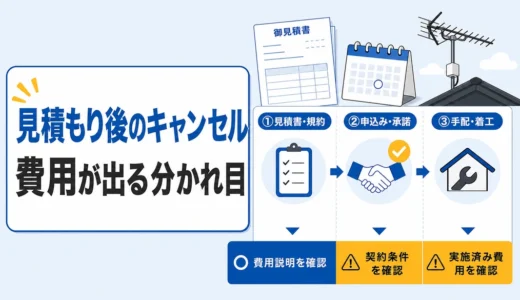 アンテナ工事の見積もり後にキャンセル料はかかる？費用の分かれ目と確認順