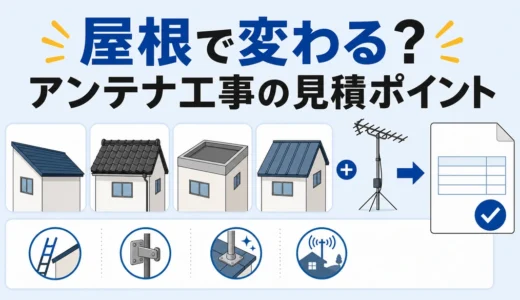 屋根形状でアンテナ工事費用はどう変わる？4種類の見積ポイント
