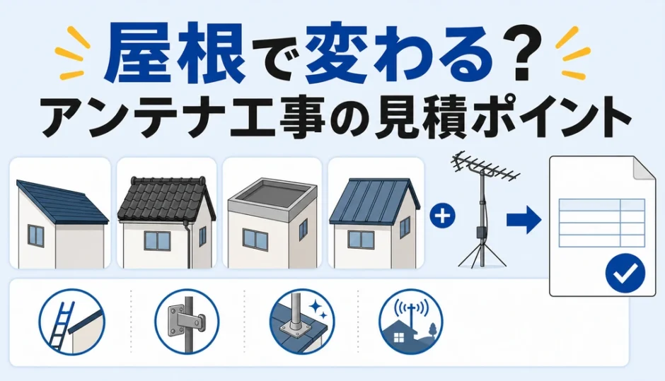 4種類の屋根とアンテナ工事の見積ポイント