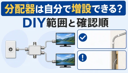 テレビの分配器は自分で増設できる？DIY手順と映らないときの確認順