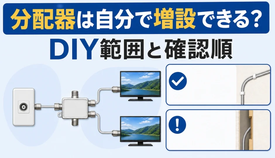 テレビの分配器を自分で増設できる範囲と確認順