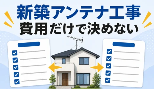 新築アンテナ工事の費用比較｜ハウスメーカーと専門業者の選び方