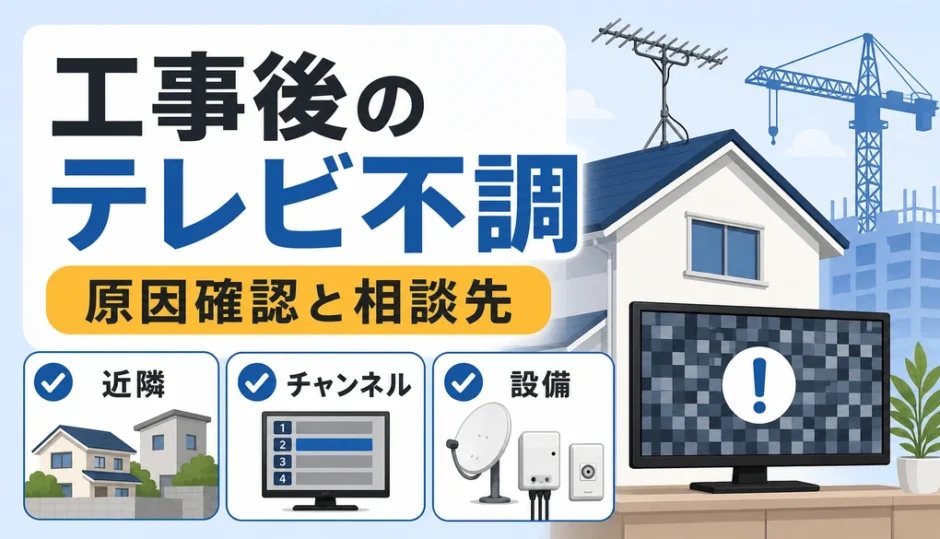 工事後にテレビの映りが悪くなったときの確認順と相談先