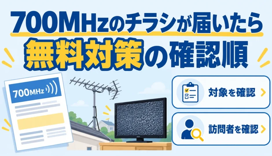 700MHzのチラシが届いたときに対象と訪問者を確認する判断カード