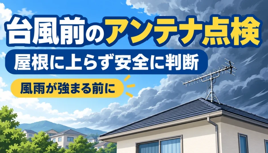 台風が来る前のアンテナ点検はどこまで？風雨前後の安全な判断順