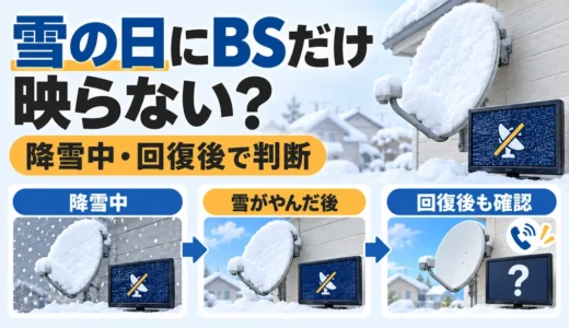 雪の日にBSだけ映らないときは？降雪中・着雪後・回復後の判断順