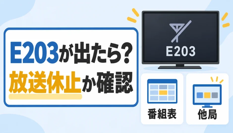 E203が出たときに番組表と他局を確認するサムネイル