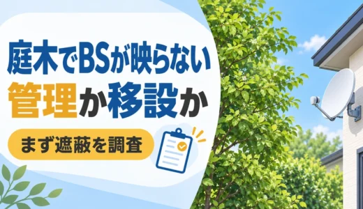庭木でBSが映らないときに遮蔽を調べ、管理と移設を比べる判断