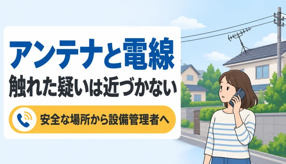 アンテナが落ちそう・電線に触れたように見える｜近づかず連絡先を選ぶ