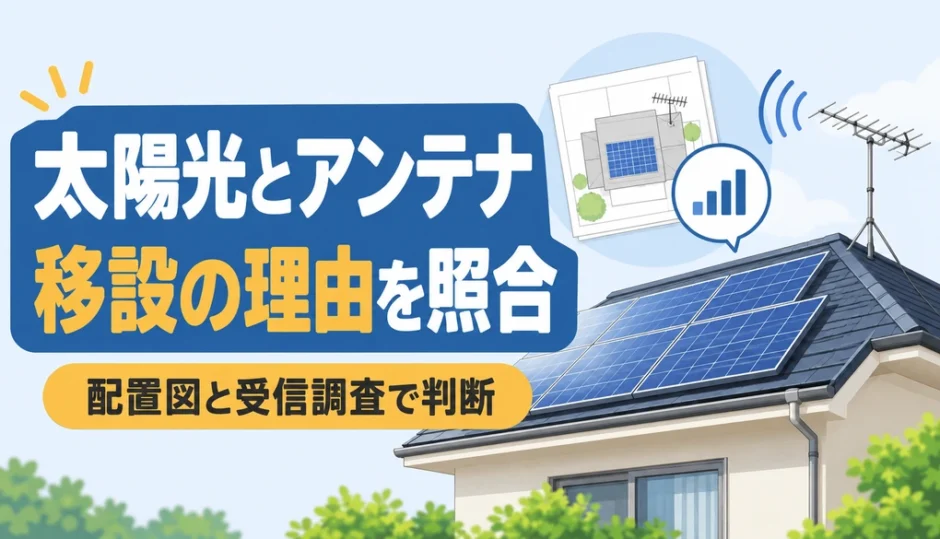 太陽光とアンテナの配置図・受信調査を照合する判断